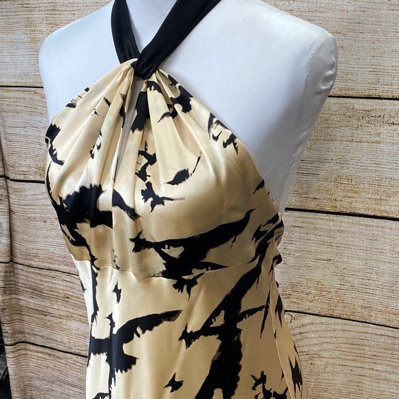 Milly Keyhole Pleated Front Halter Dress Sz 10 - Picture 3 of 9